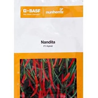 Nandita Chilli Seeds - Sturdy, Shiny, Long-Lasting Fruits-Kisanjeevan
