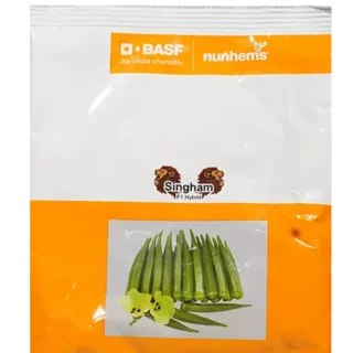 Singham Bhendi Seeds - Helathy fast growth, High Yield, Dark Green Pods -Kisanjeevan